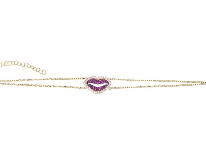 Lips Double Chain Bracelet