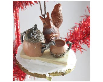 Tea Time - A Squirrel Ornament