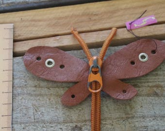 Orange Dragonfly closure brooch