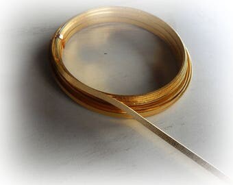 Gold 5mm ribbed effect color aluminum wire 2 m