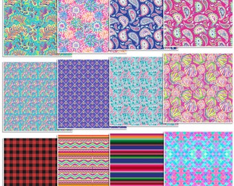 12" x 12" Oracal 651 Patterned Vinyl - 12 Sheet Assorted Pack by Sparkle Berry