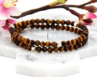 Gemstone Stretch Bracelets with Meaning - Boho Bracelet - Beaded Bracelet for Women - Tigers Eye Bracelet Thoughtful Gift - Healing Gems