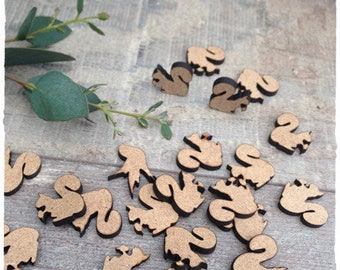 Set of 25 mini squirrel blank height 1.7 cm thickness 3 mm