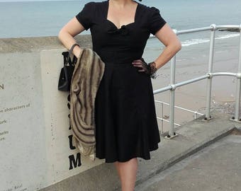 1940's dress, sizes 6-26, tea dress, dance, swing, wartime,ww2 dress, reproduction dress, vintage dress, black dress, plus size,1940s dress