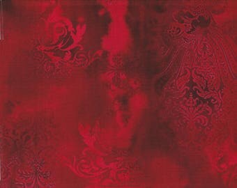 Dreamscape - Per Yd - Benartex - Beautiful Screenprint - Red - Color 16