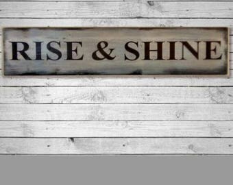 Farmhouse Wall Decor - Large Farmhouse Sign - Rise and Shine Farmhouse Decor - Kitchen Sign - Farmhouse Kitchen Decor - Farmhouse Decor