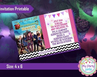 Descendants 2 Birthday Party Invitation - Printable