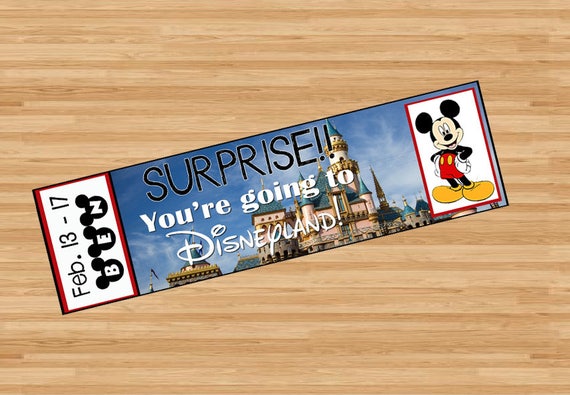 Printable Ticket to Disneyland Disney World with Custom Name