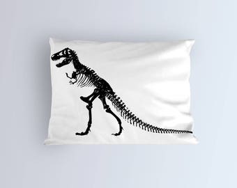 Dinosaur Pillow Case Cover - Dino Bedding- T-Rex Dorm Decor-Toddler pillow covers -Kid Teens or Adult - Funny pillowcase - Standard Size
