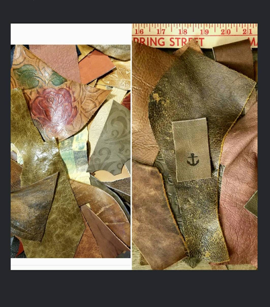 DESIGNER Rustic Leather Scraps Thin Lightweight Leather