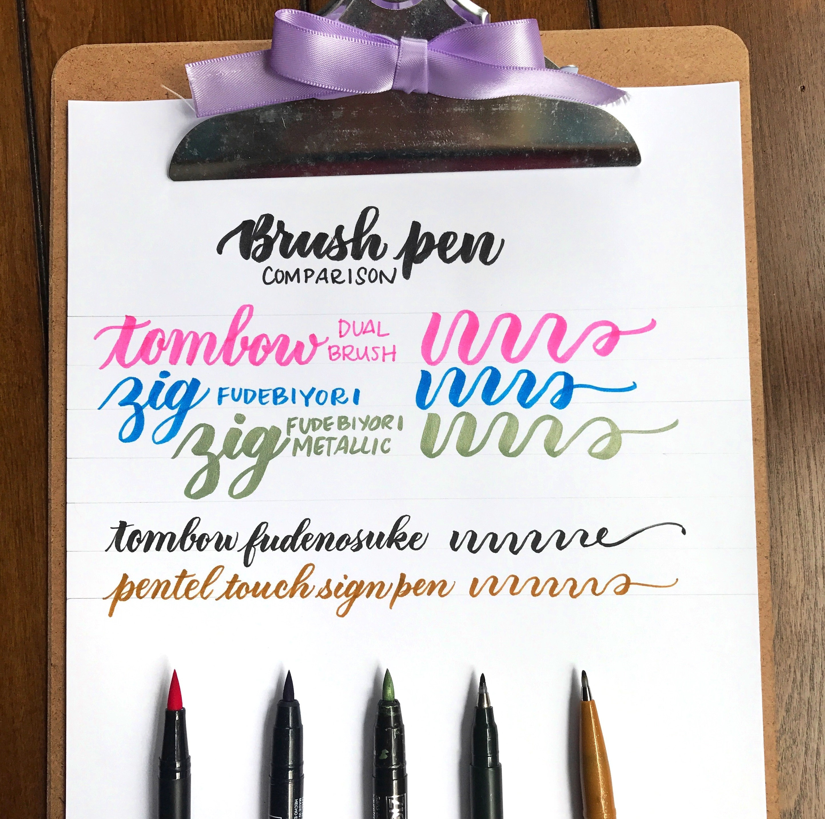 Brush pen comparison