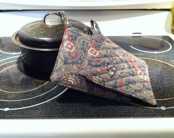 Paisley pot holders, trivets, hot pads