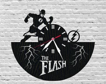 Wood decor/The flash/Flash clock/Lover gift/Christmas gift idea/Christmas present/Unique wooden gifts/Nursery gift ideas/The flash art