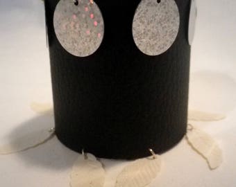 Black leatherette Cuff Bracelet and small decorations - gift idea