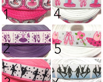 Ballerina Ribbon, Ballet Ribbon, Ballerina grosgrain Ribbon, Ballet Grosgrain Ribbon, Ballet Shoe Ribbon by the yard, Tutu Ribbon for Bows