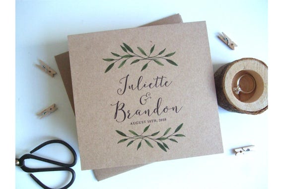 Rustic Wedding Invitation - Woodland Brown Kraft