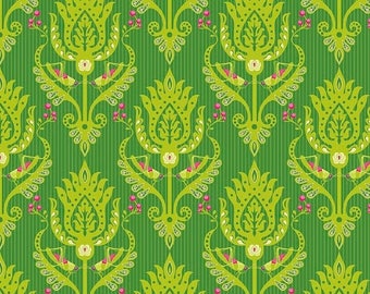 Sale Primavera Damask in Green Cotton Fabric by Patty Young for Riley Blake