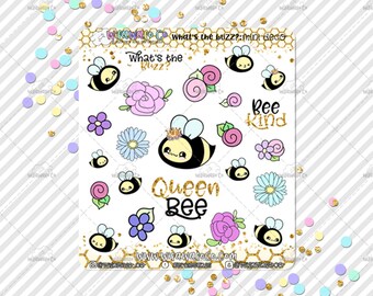 Handdrawn Kawaii Bee Mini Deco Sheet for your planner