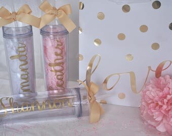 Custom tumbler, personalized tumbler, bridesmade, bachelorette party, bridesmaid tumbler, team gift, personalized bottle with straw, bridal