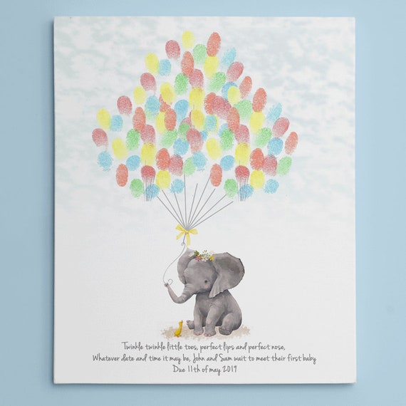Baby shower keepsake childrens fingerprint keepsake bespoke