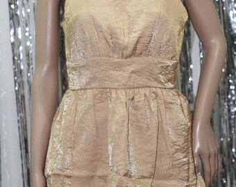 Vintage Gold Pouf Knee Length Dress (M)