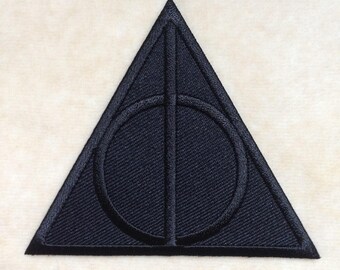 Harry Potter Deathly Hallows Logo Iron On Patch #All Black