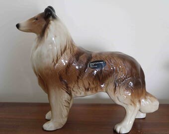 Large Coopercraft Pottery Collie Dog Figure 18.5 cm tall Excellent condition
