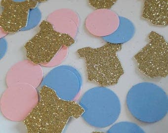 Gender Reveal Party, Gender Reveal Confetti, Baby Shower Decor, Gender Reveal Decor, Baby Shower Confetti, Pink Blue Confetti, Onesie Decor