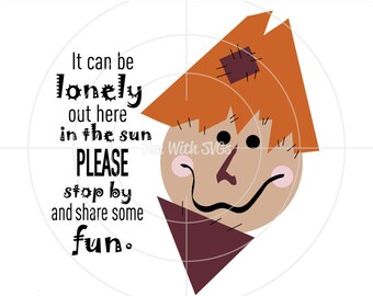 Lonely Scarecrow, Scarecrow SVG, Scarecrow Decoration, Scarecrow Hat, Scarecrow Clip Art, SVG Files, Cricut, Silhouette, SVGs Printable