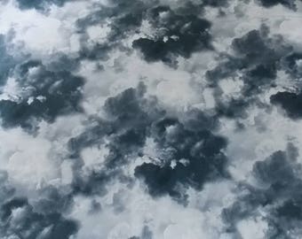 Fabric Clouds Cloud Fabric Black Cloud Fabric Cotton Fabric Storm Fabric Halloween Fabric BTY Fabric BTHY Fabric