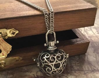 FILIGREE URN Necklace, # 909, Personalized with Birthstone and Family/Friend charm, Keepsake urn, Bereavement Gift, Cremation Jewelry