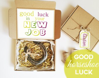 Personalized New Job Gift - Coworker Gift, Going Away Gift, Good Luck Gift, Lucky Horseshoe, New employee, Horse shoe, graduation gift ideas