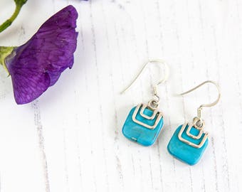 Origin 2034-2 - RESIN/ALUM EARRING - TURQUOISE main image 1