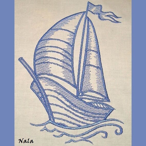 Machine Embroidery Design Ship Digital embroidery