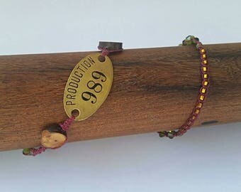 Macrame Hemp Bracelet-Post Office Box Pendant