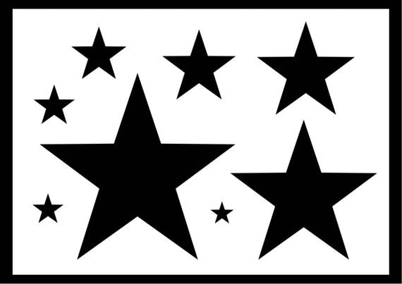 Stars Stencil Various Sizes Reusable 8 Various Sizes Stars