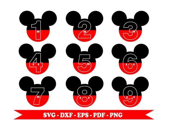 Download Disney Mickey Mouse numbers svg eps svg party numbers pdf