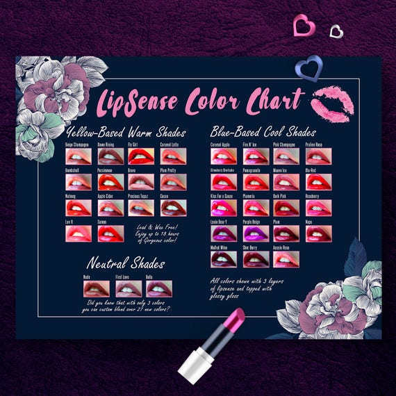 LipSense Color Chart LipSense Display Top 36 Cool Colors