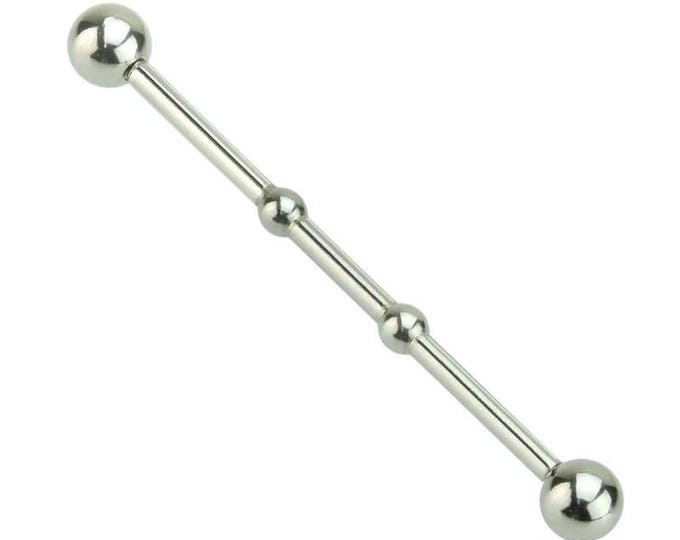 316L Surgical Steel Industrial Barbell Medium Diameter with 2 Knot