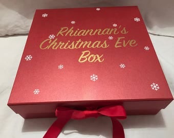 Personalised Christmas Eve box, empty or prefilled Christmas Eve box, decorative box