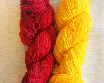 Hand Dyed Yarn - Fingering Yarn - Sock Yarn - Gift For Knitters - Geek Yarn - Nerd Yarn - Fight Like A Girl Kit