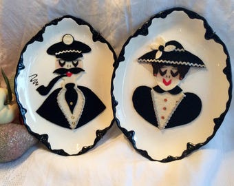 Vintage porcelain wall plates