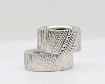 Wedding rings white gold & diamond