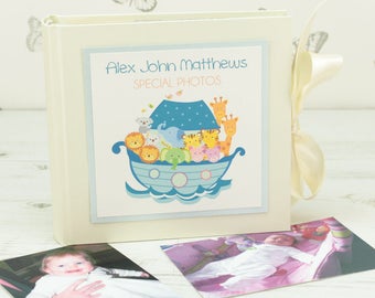 Personalised Noah's Arc Baby Photo Album - Pink or Blue