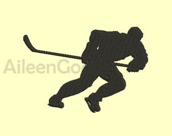 Hockey Silhouette Embroidery design 6 Size INSTANT download machine embroidery