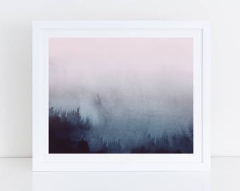 Horizontal Wall Art, Printable Abstract Art, Pink Blue Print, Horizontal Print, Large Art Print, 30x20 Print, Abstract Art, Bedroom Print