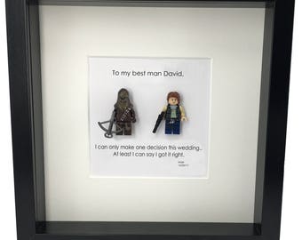 groomsmen gifts Star wars gifts best man gift box/ frame wedding photo frame Han solo & Chewbacca Star wars gifts Groomsman gift
