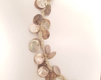 Hemp and shell women's anklet