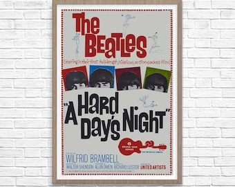 Beatles Posters Vintage - The Beatles Poster A Hard Days Night - Beatles Art - Home Theater Media Room Decor - Beatles Poster Print