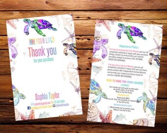 Thank You Care Cards Instructions- Post Card | 4 x 6 JPEG and PDF | Instant Download - Wash card, Care instructions